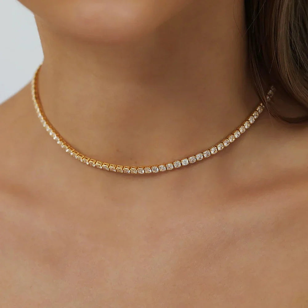 Collier de tennis Moissanite exclusif en or