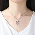 Collier Élégant Hjärta Zircon avec Fille et Cheval