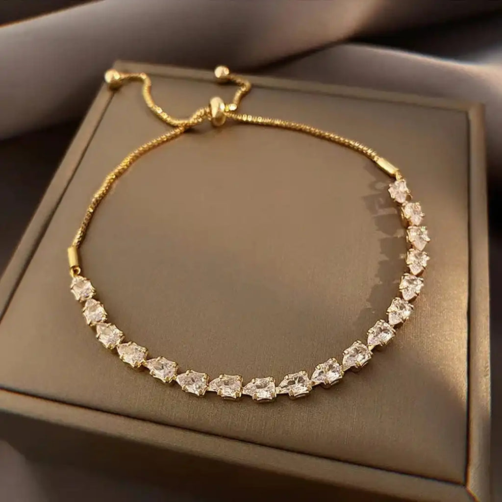 Bracelet en Pierres Géométriques Ajustable
