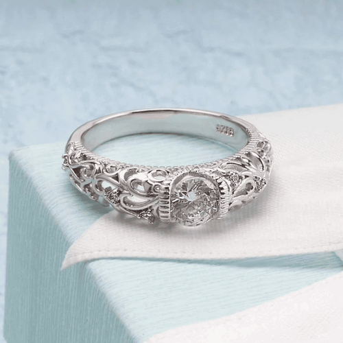 Bague Élégante en Zirconium Argenté