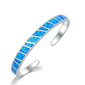 Bracelet Réglable Opale Bleu Fire en Argent
