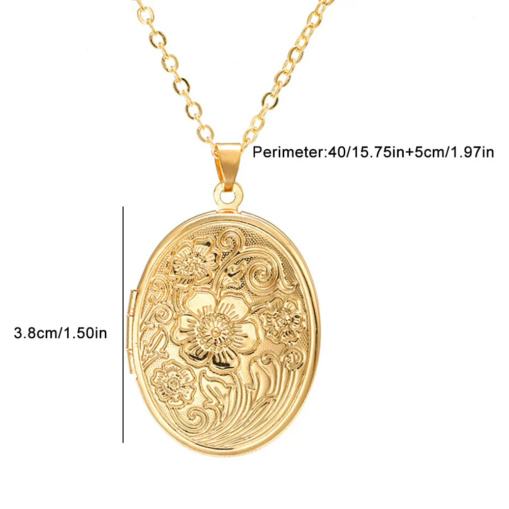 Collier Photo Oval Tidlös avec Gravure