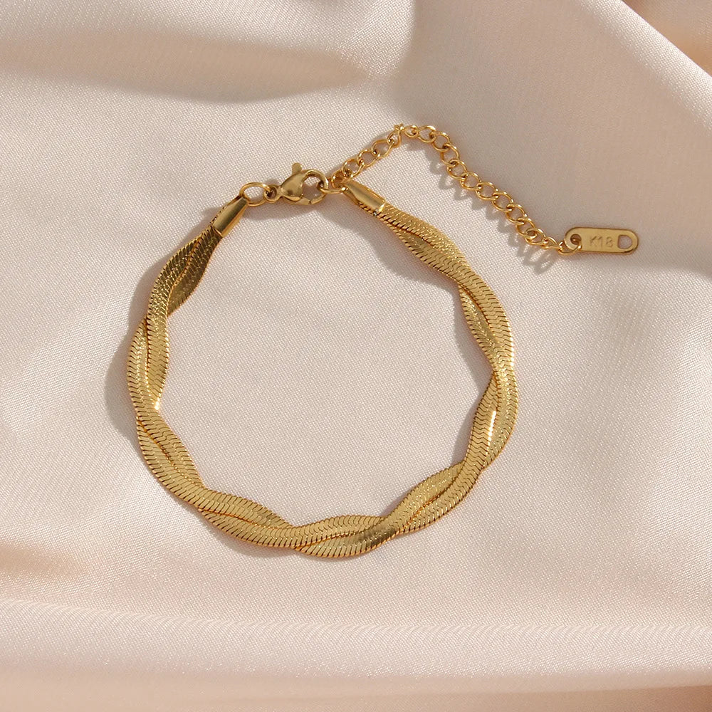 Ensemble Intemporel avec Collier et Bracelet Plaqué Or
