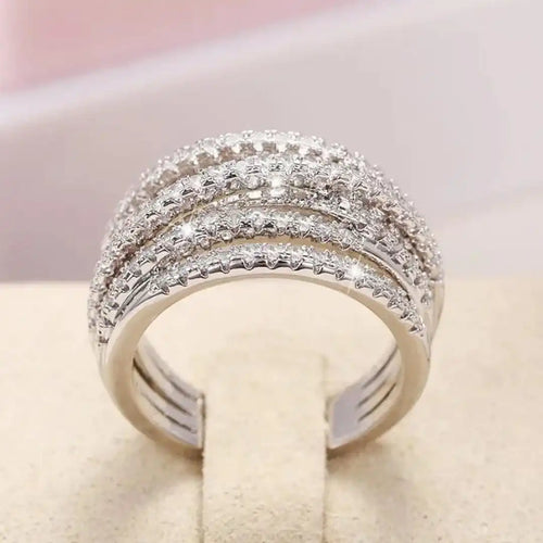 Bague Croix en Zirconium en Couches