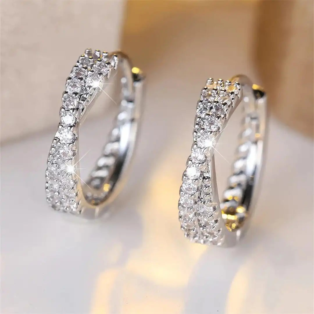 Boucles d'Oreilles en Zirconia Vintage