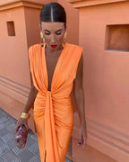 Selena | Robe Drapée Ardente