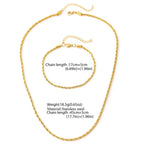 Ensemble de collier et bracelet rétro vrillé