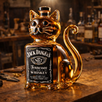 Bouteille de whisky - Édition avec un chat