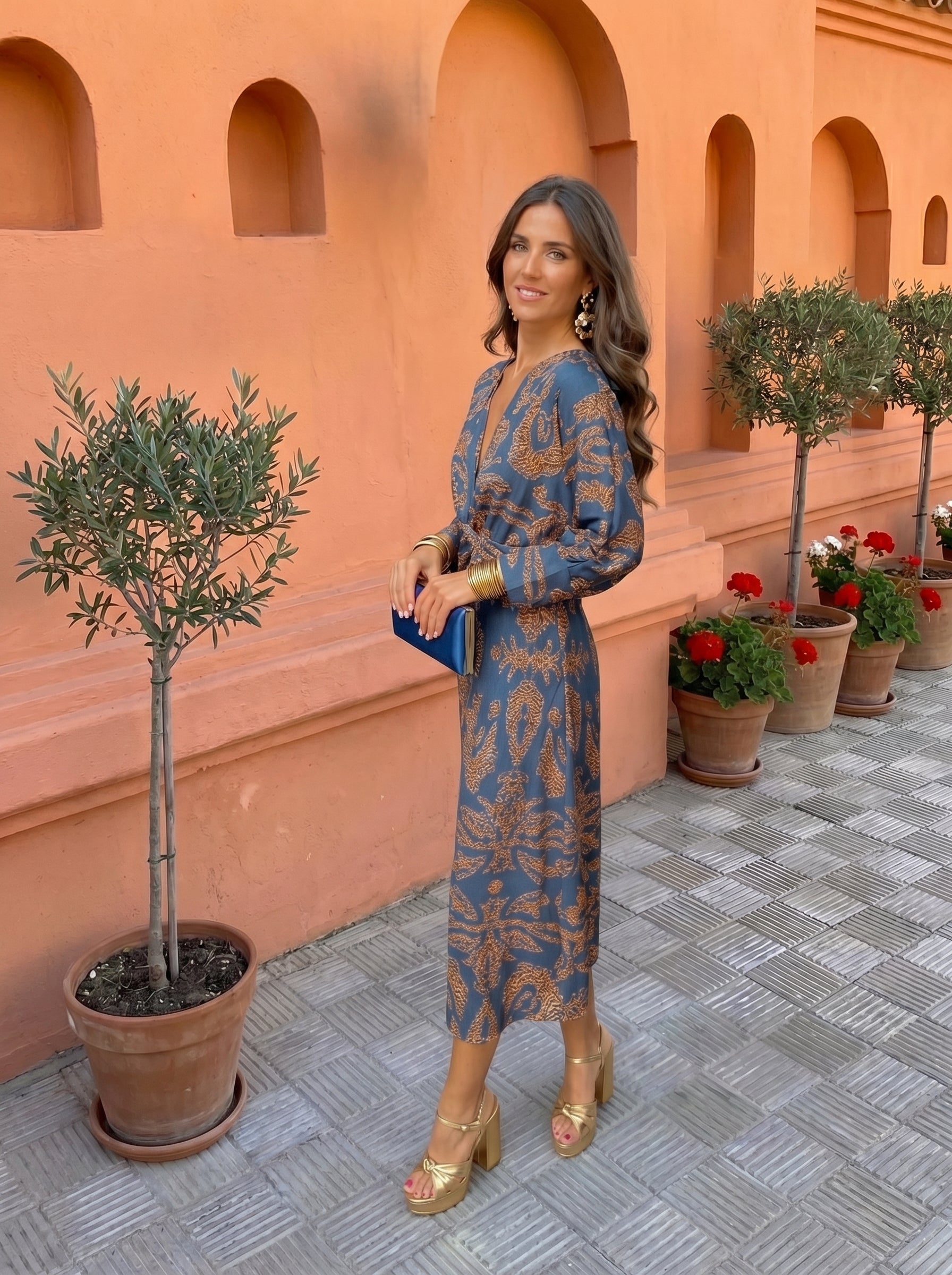 Silvia™ | Robe midi à imprimé