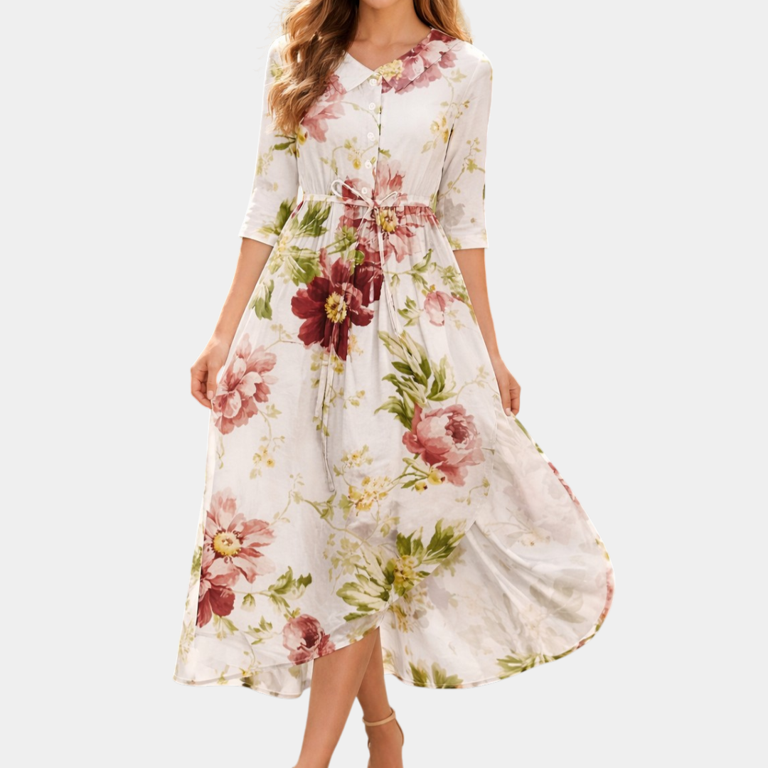 Margot | Élégante robe à fleurs statement