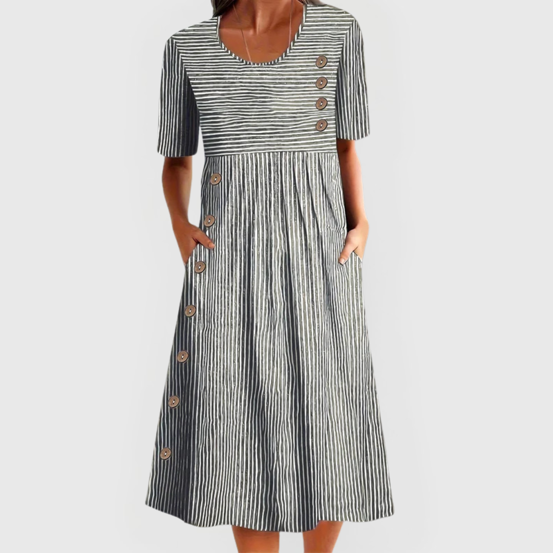 Daniela | Robe Midi Rayée
