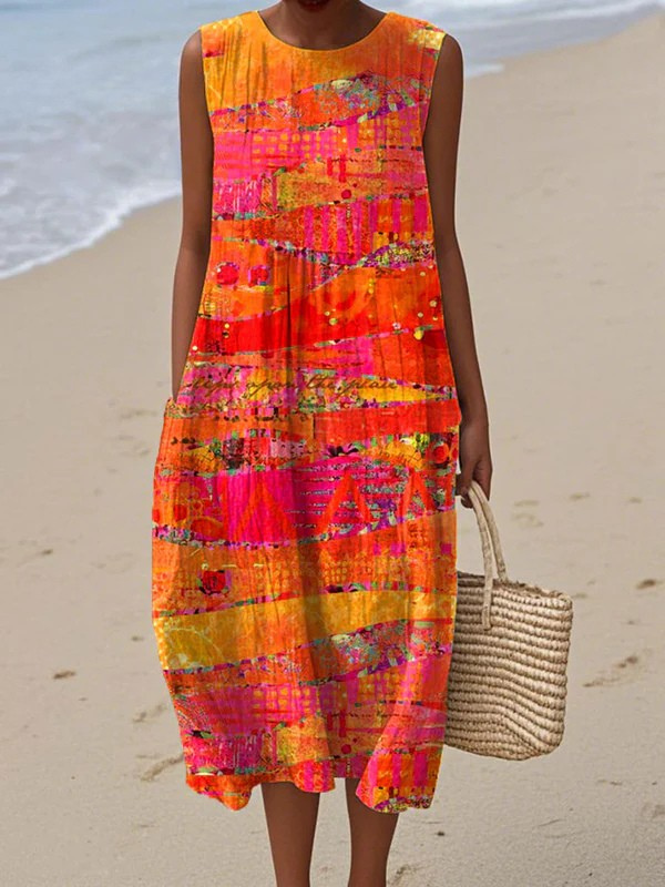 Faye| Robe Midi Coucher de Soleil