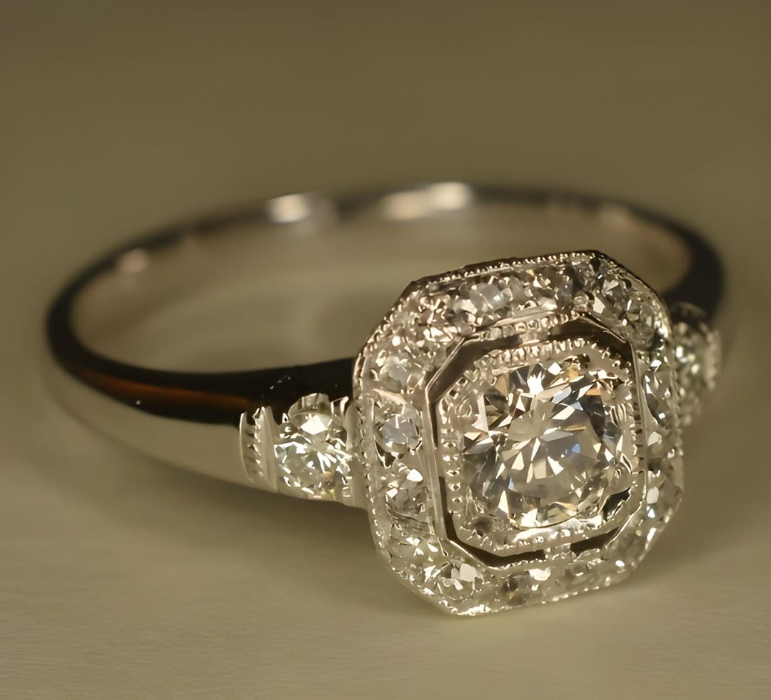 Bague en Argent Cristalline Vintage