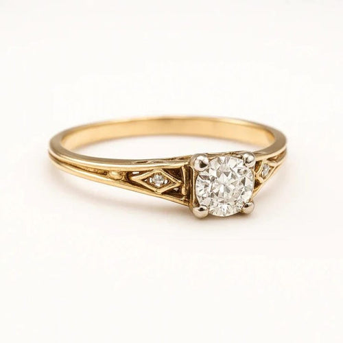 Bague en Or Fin avec Zirconites Vintage