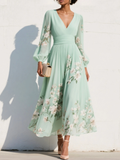 VENIRA | Robe Midi Fleurie Verte