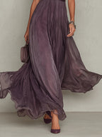 FLAVIA | Robe longue violette avec dentelle