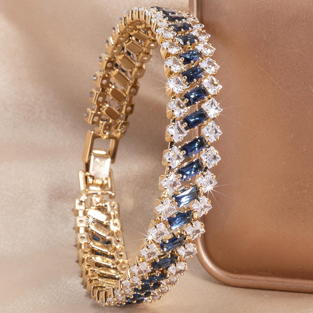 Bracelet de Pierres de Saphir Géométriques Carolina
