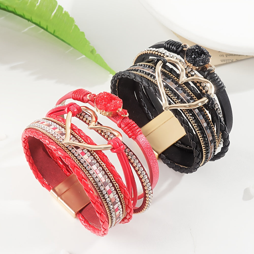 Bracelet Boho Multicouche en Cuir