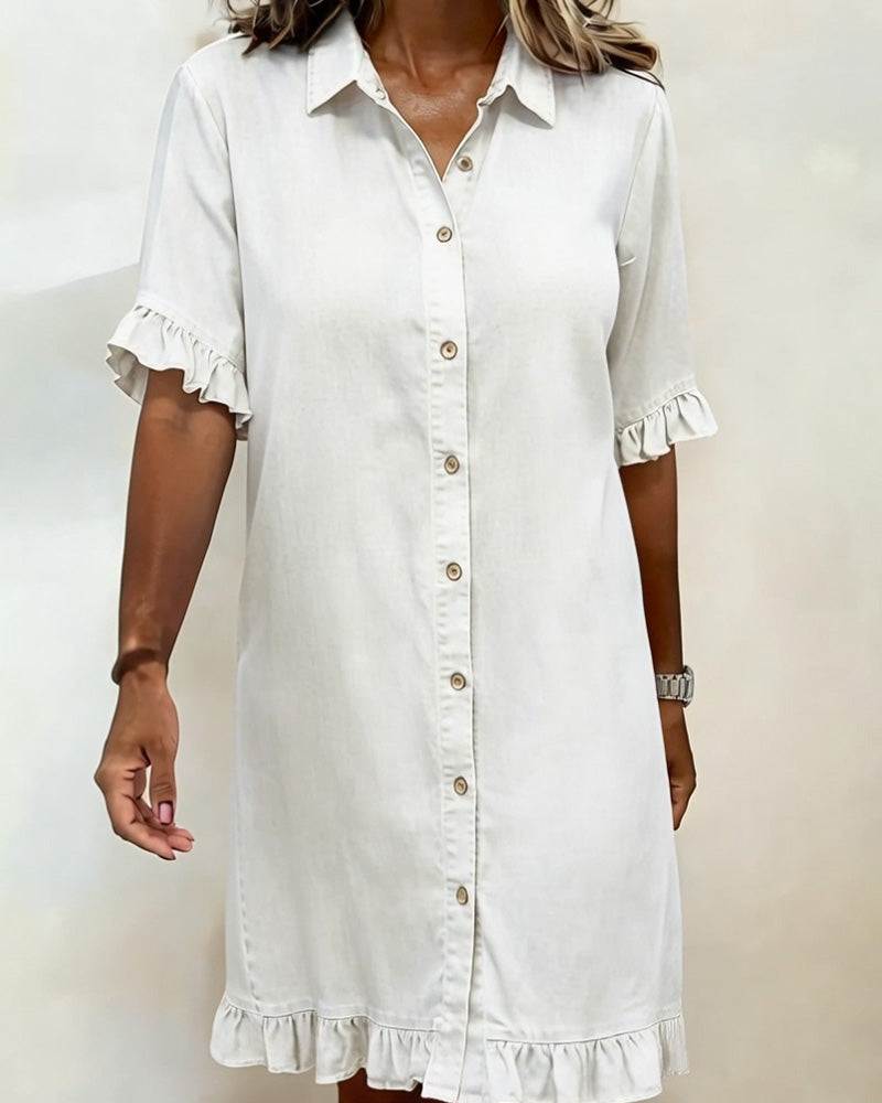 Clara | Robe en Denim Confortable avec Plis Flatteurs