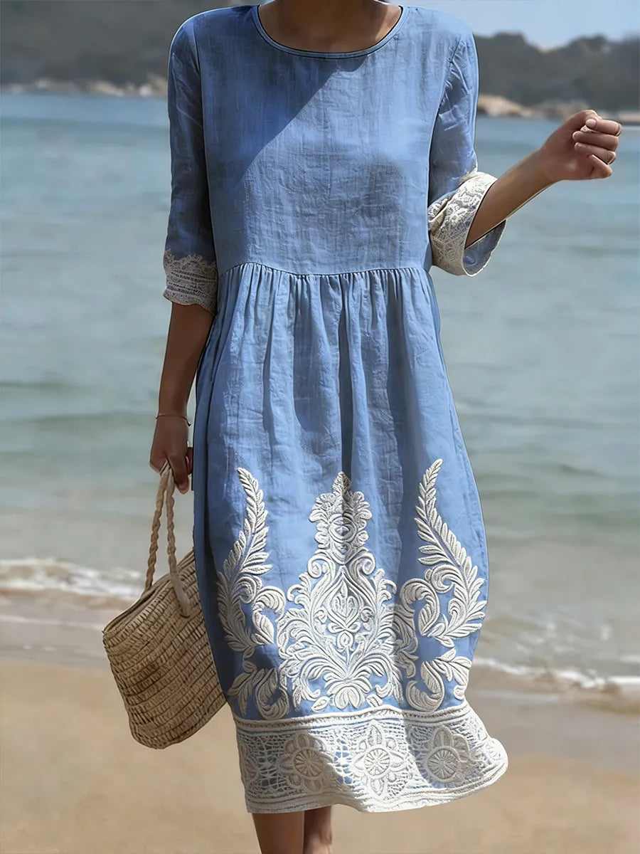 Tiffany | Robe Imprimée de Plantes et de Fleurs