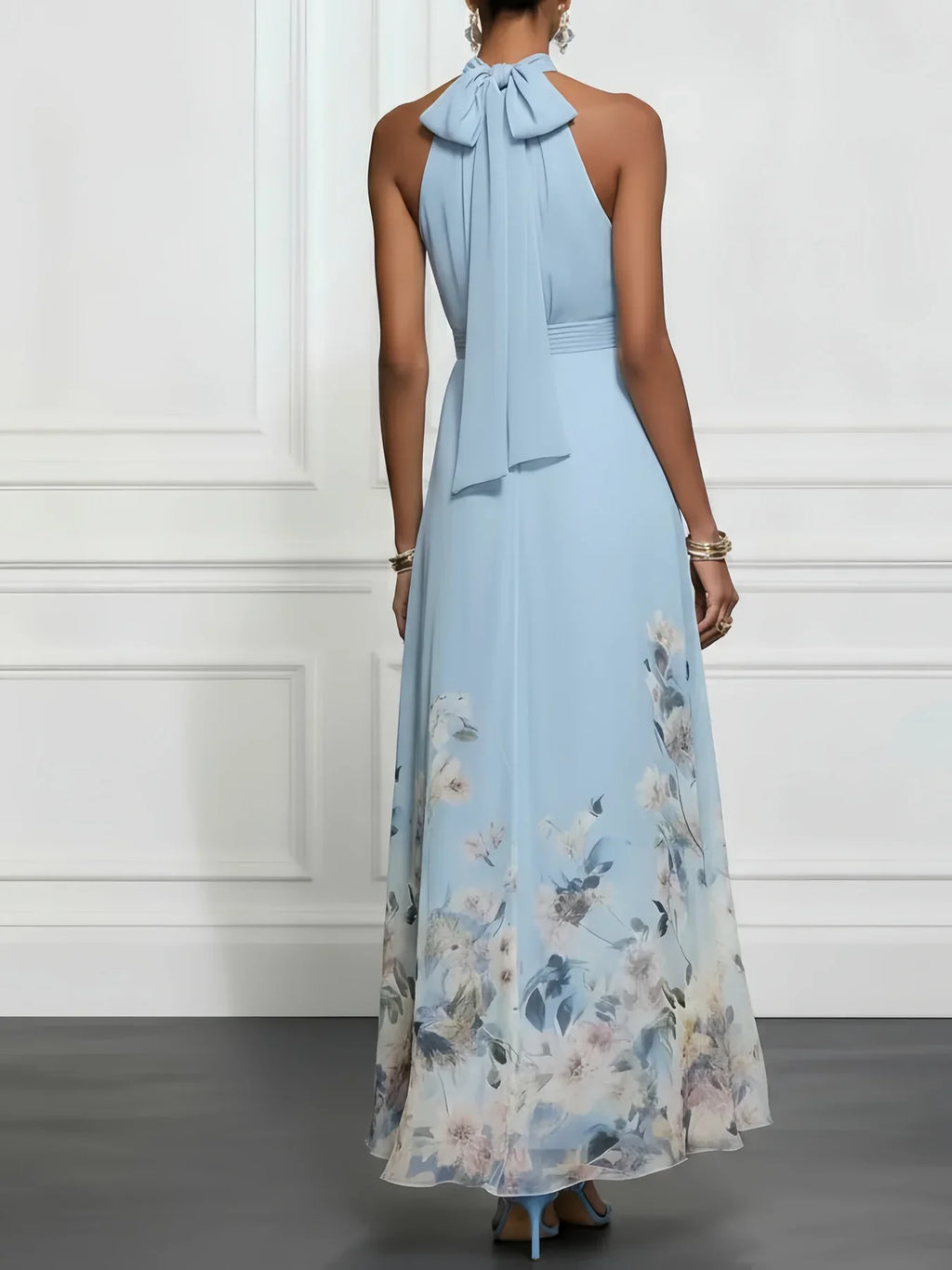 Freya | Robe Maxi Fleurie à Dos Nu