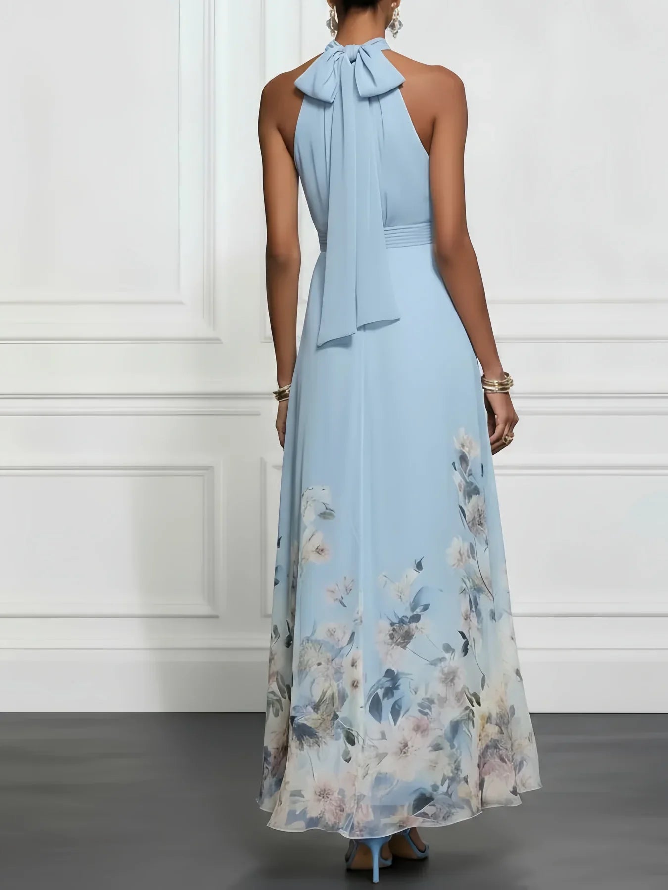 Freya | Robe Maxi Fleurie à Dos Nu