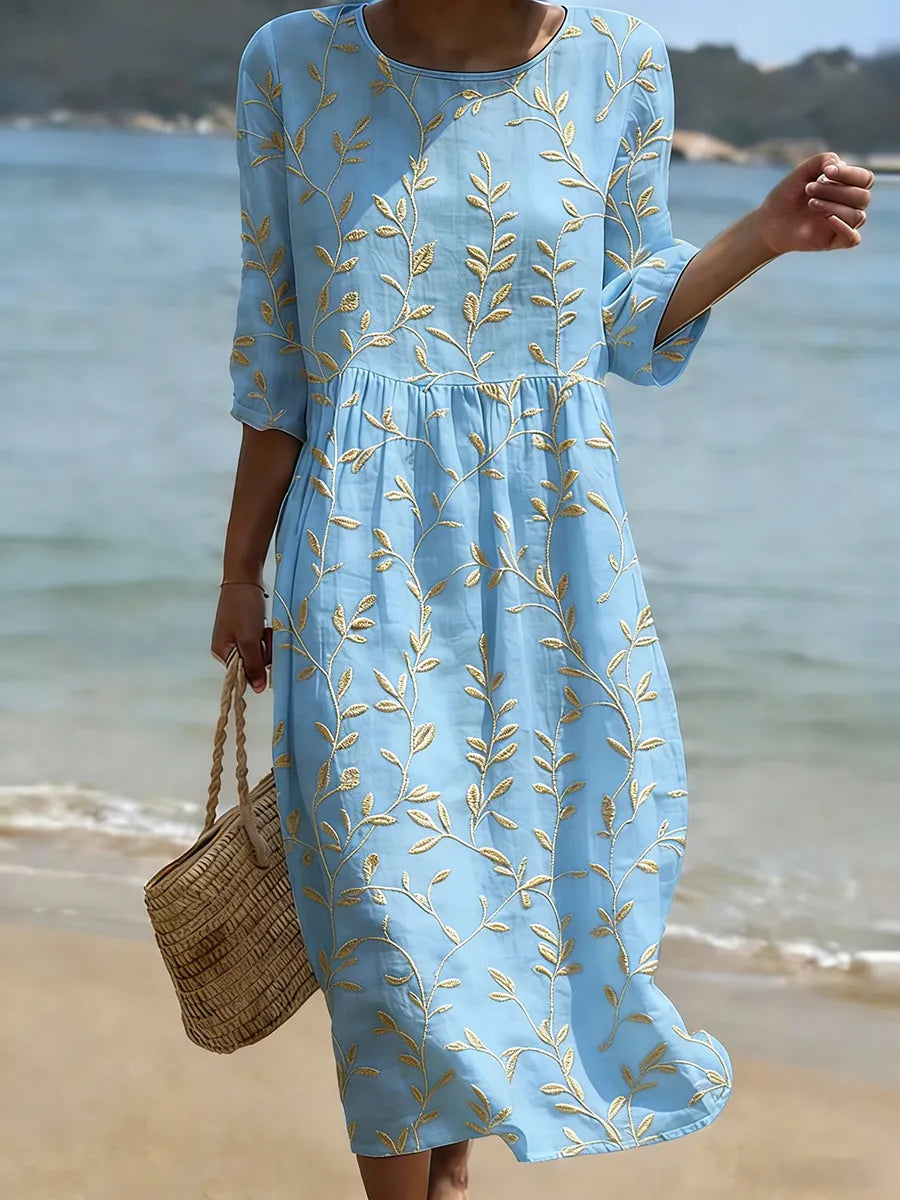 Natalie | Robe fleurie avec imprimé plantes et fleurs