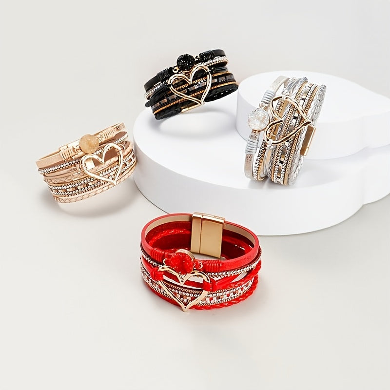 Bracelet Boho Multicouche en Cuir