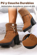 Elena - Bottes à talon épais et chaudes
