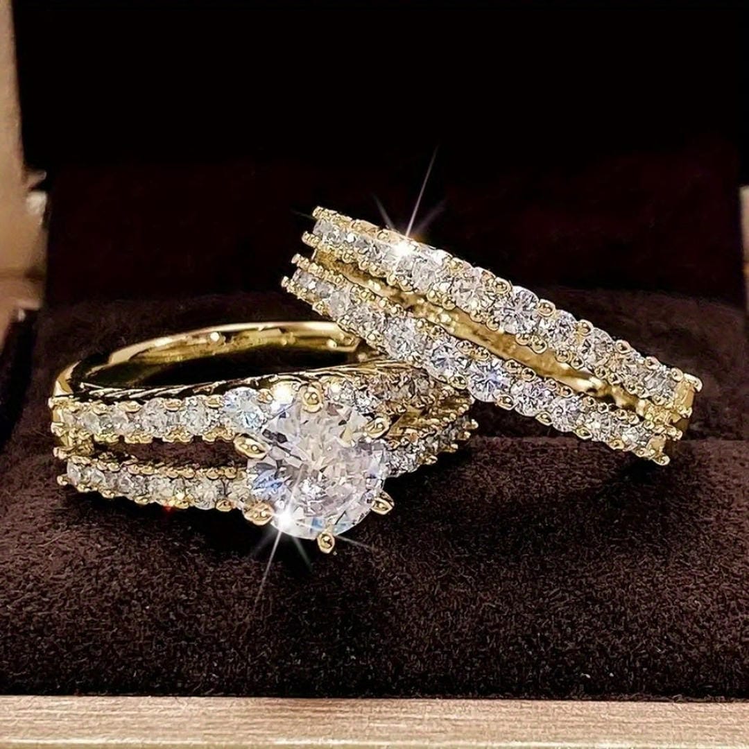 Ensemble de Bagues Halo Rayonnant