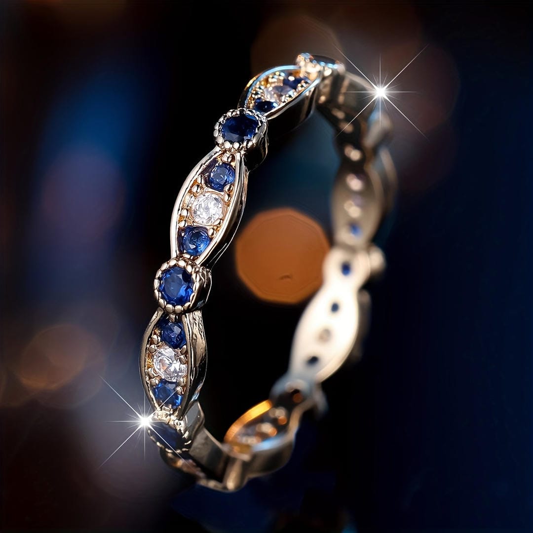Bague de Bande Constellation Saphir Minuit