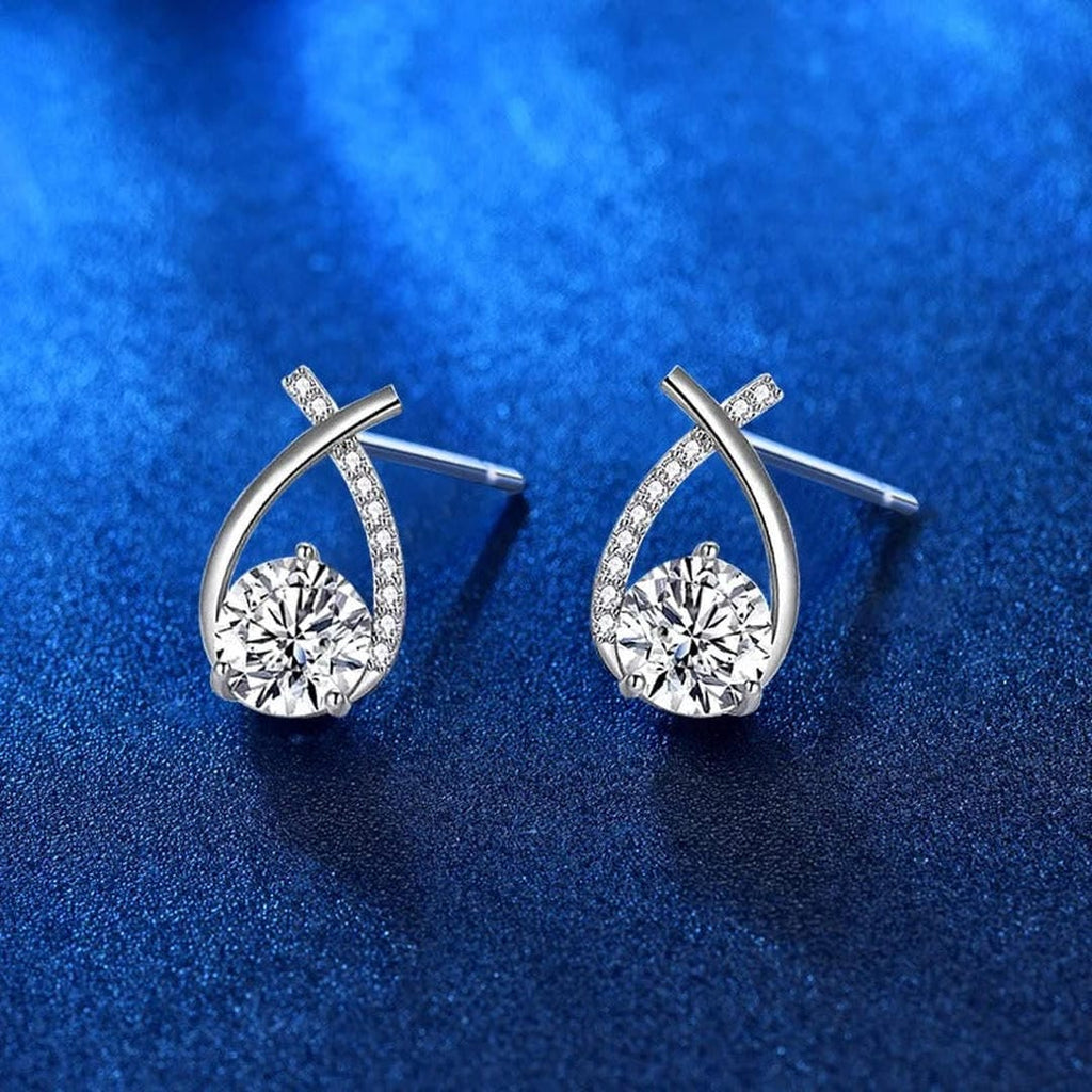 Boucles d'Oreilles en Stud Cubique en Forme de Goutte Tordue de Luxe
