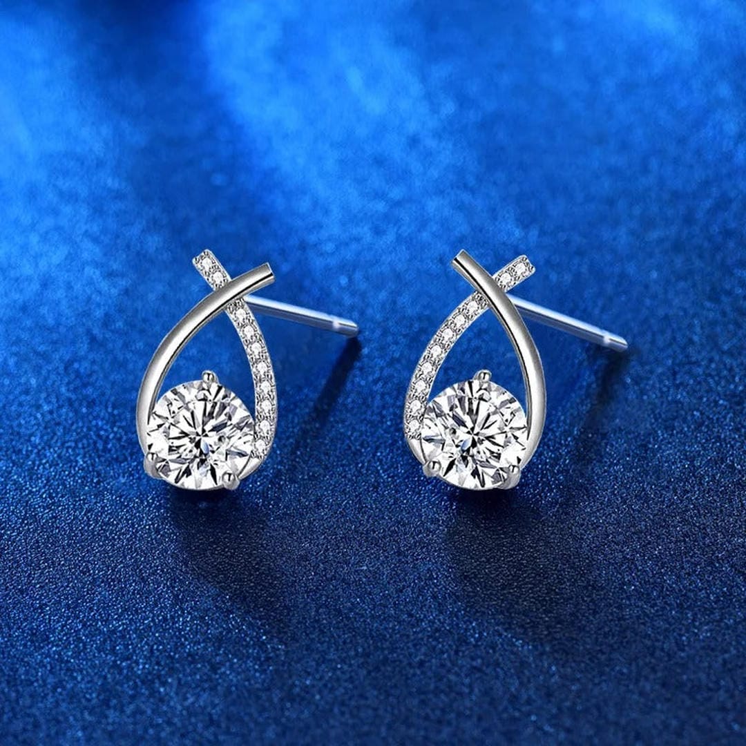 Boucles d'Oreilles en Stud Cubique en Forme de Goutte Tordue de Luxe