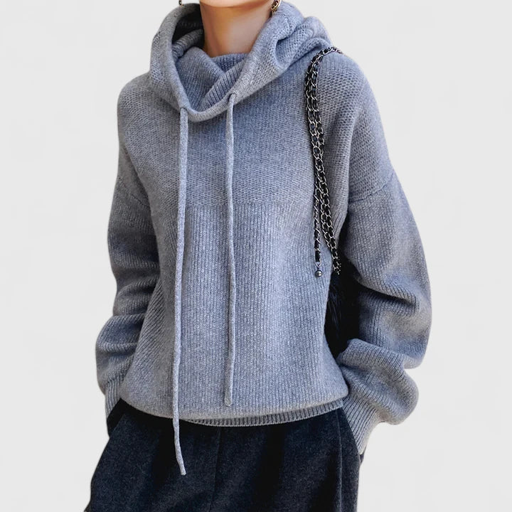 Marie | Pull Douillet avec Col Haut et Capuche