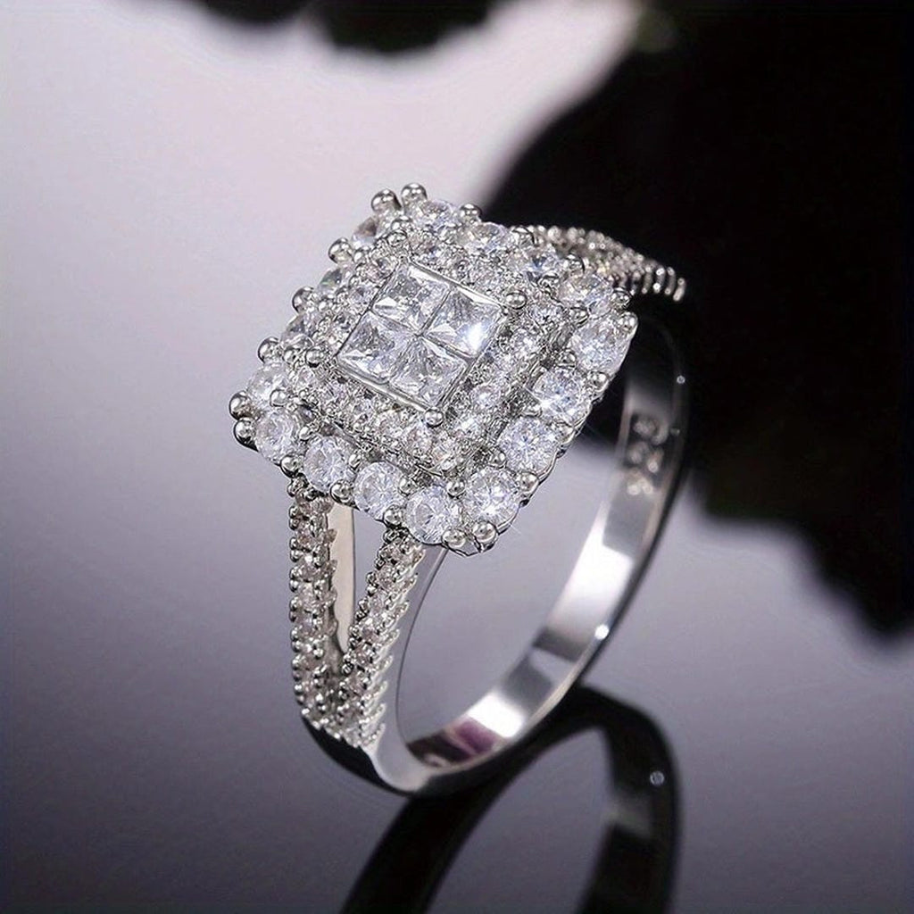 Bague de Mariage en Zirconium en Forme Carrée