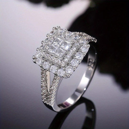 Bague de Mariage en Zirconium en Forme Carrée