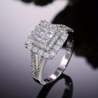 Bague de Mariage en Zirconium en Forme Carrée