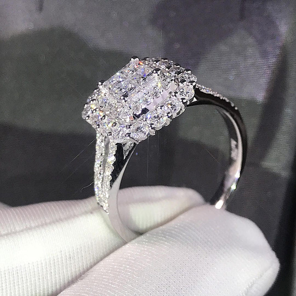 Bague de Mariage en Zirconium en Forme Carrée