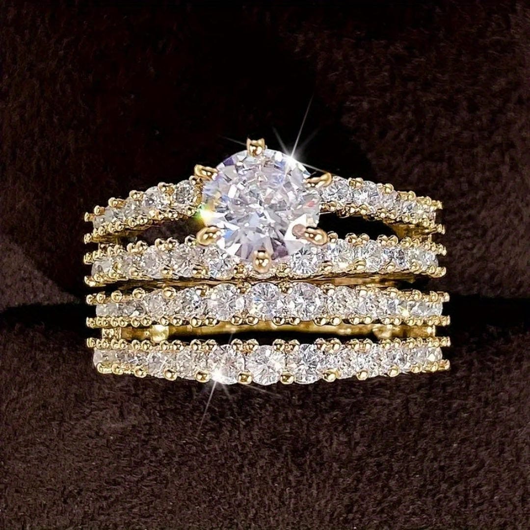 Ensemble de Bagues Halo Rayonnant