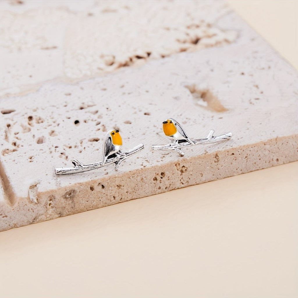 Boucles d'oreilles Oiseau Délicat Fait Main