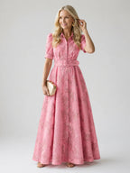 Eleanor & Rose™ | Robe maxi florale ceinturée