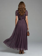 Elia | Robe Maxi à Taille Froncée avec Ouverture en Forme de Clé