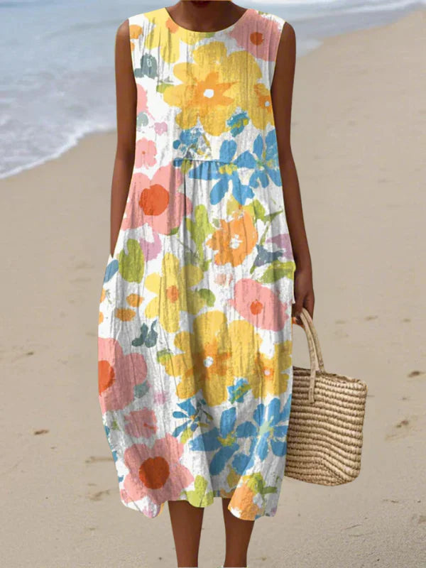 Ella | Robe Midi Fleurie Pastel
