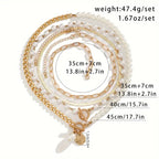 Collier Set en Chaîne de Perles Rétro et Or