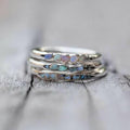 Bague en Argent avec Pierres Bleues Vintage en Couches