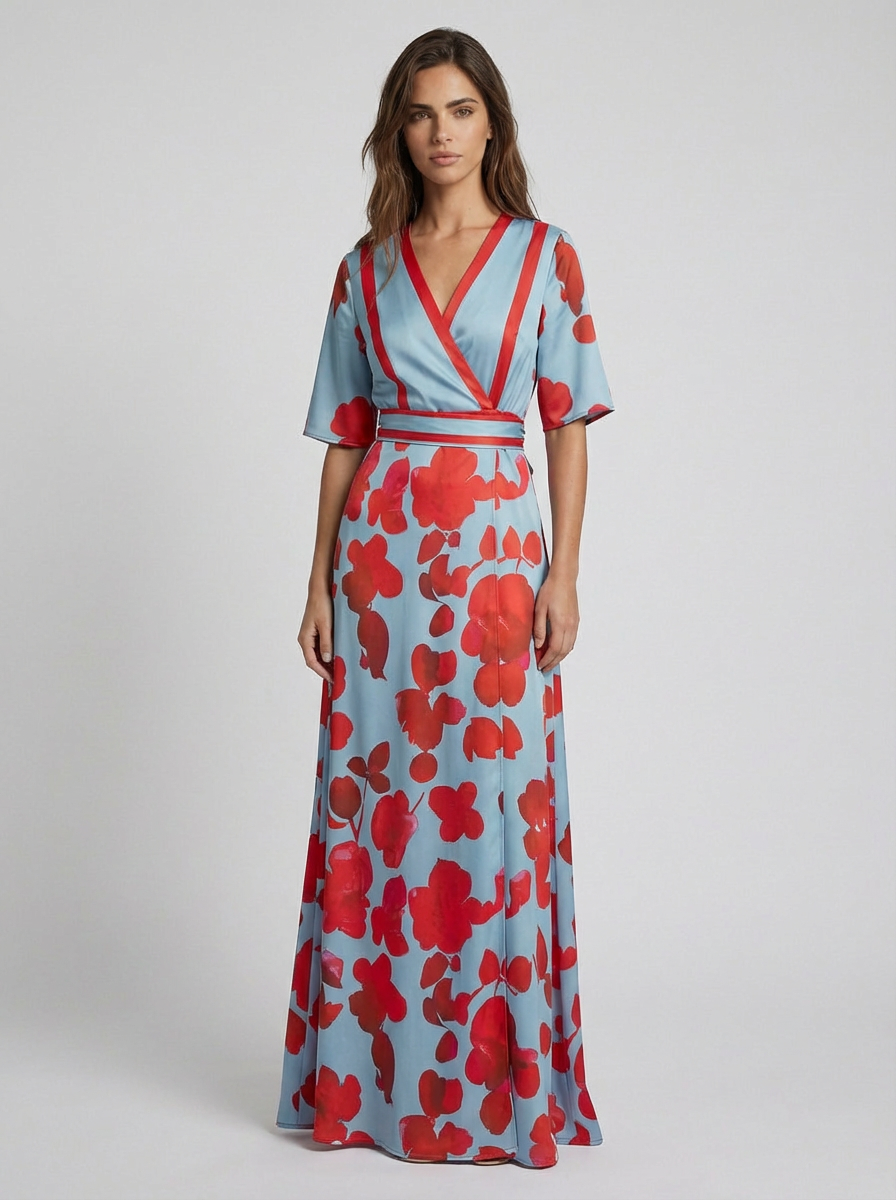 Pilar | Élégante robe longue avec décolleté plongeant