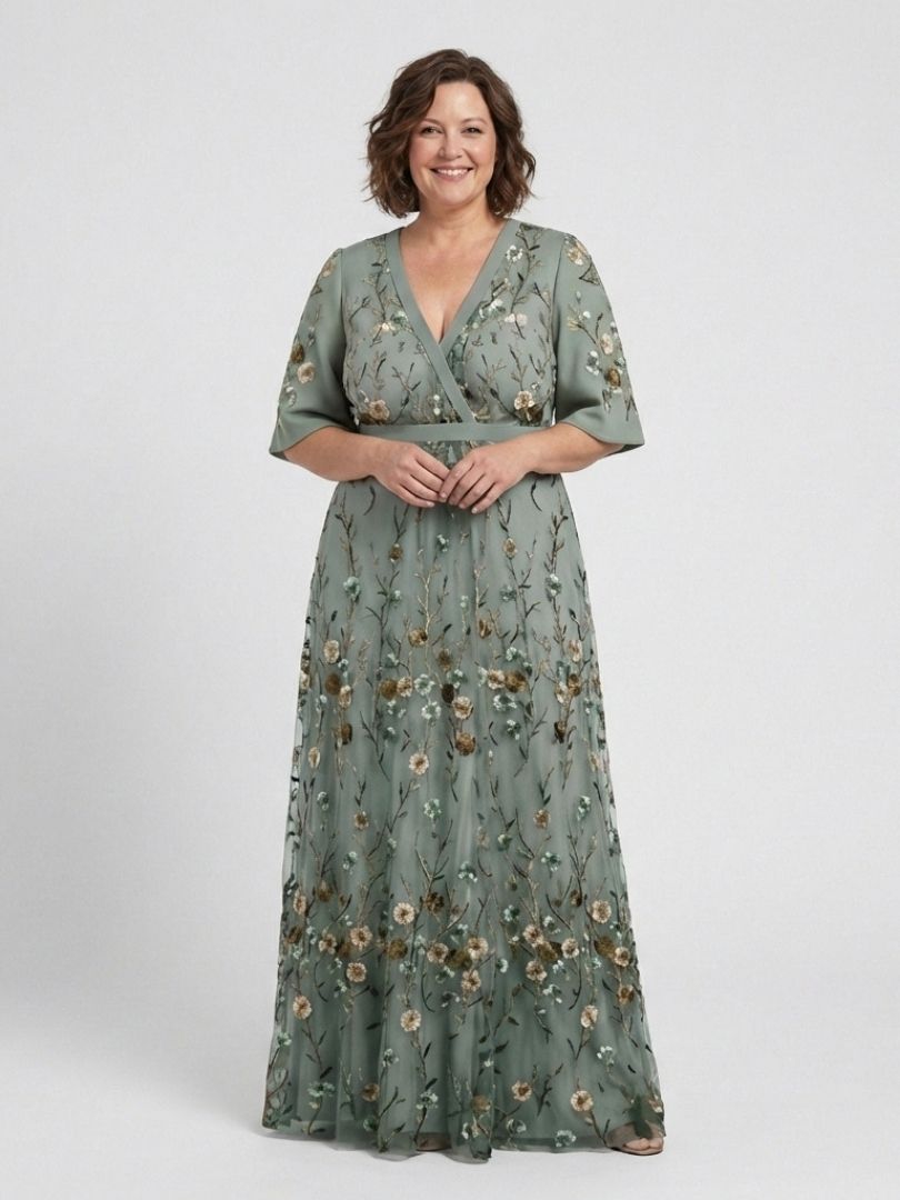 Cayetana | Robe longue avec imprimé floral et décolleté en V