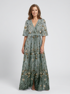 Cayetana | Robe longue avec imprimé floral et décolleté en V