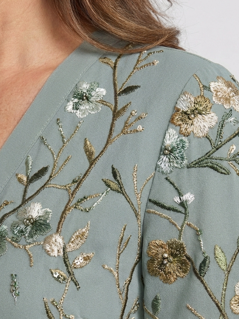 Cayetana | Robe longue avec imprimé floral et décolleté en V