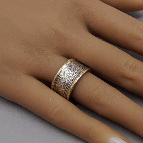 Bague Vintage Élégante en Or et Argent